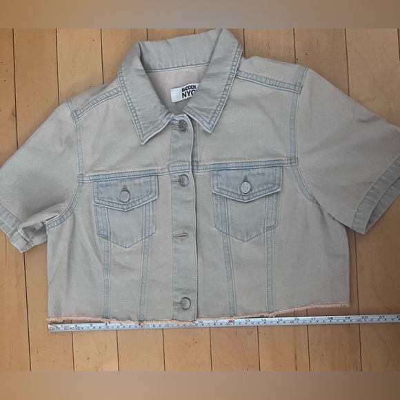 Cropped short sleeve denim jacket - Picture 4 of 5